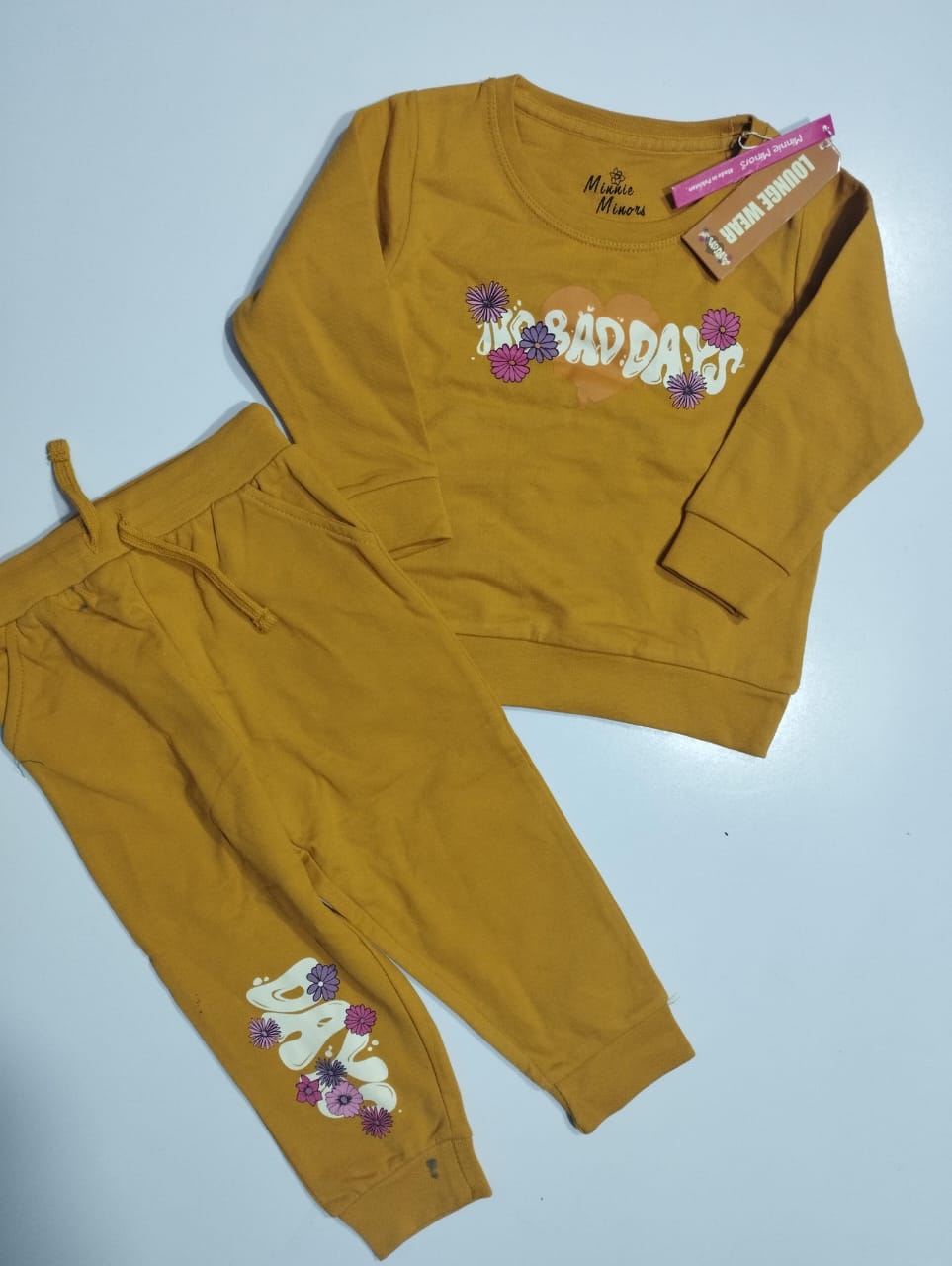 MUSTARD FLORAL TRACKSUIT