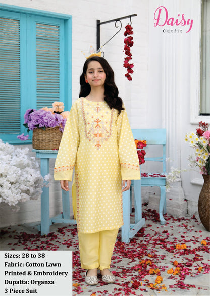 Daisy embroidered 3pc