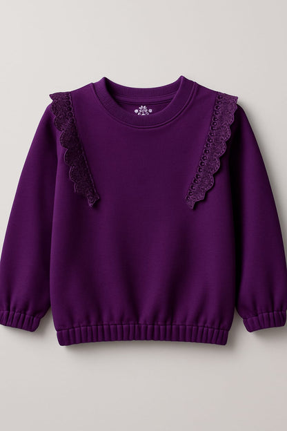 LILY RUFFLE LACE SWEATSHIRT