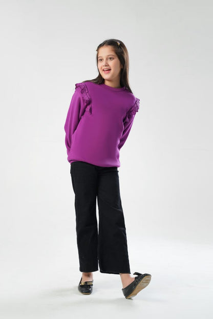 LILY RUFFLE LACE SWEATSHIRT