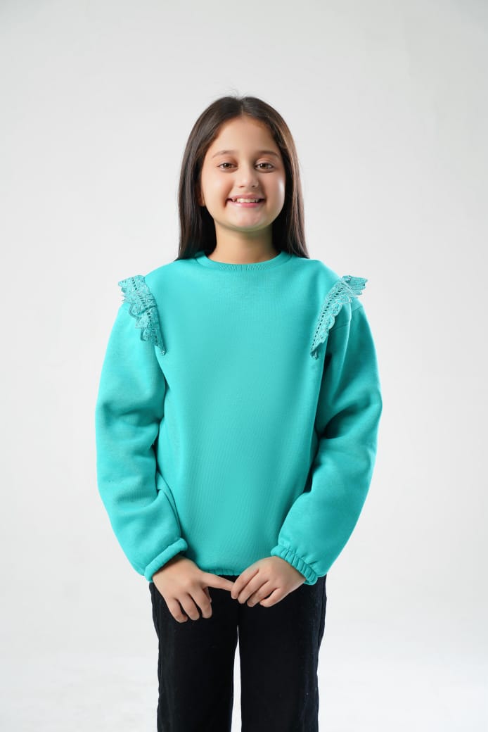 LILY RUFFLE LACE SWEATSHIRT