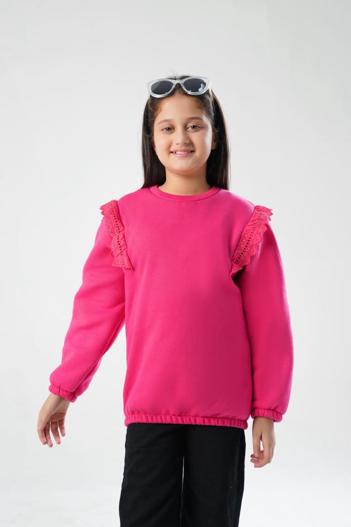 LILY RUFFLE LACE SWEATSHIRT