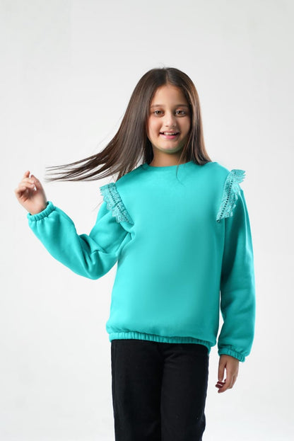 LILY RUFFLE LACE SWEATSHIRT