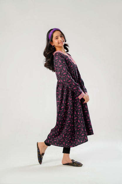 Black Floral Long Frock