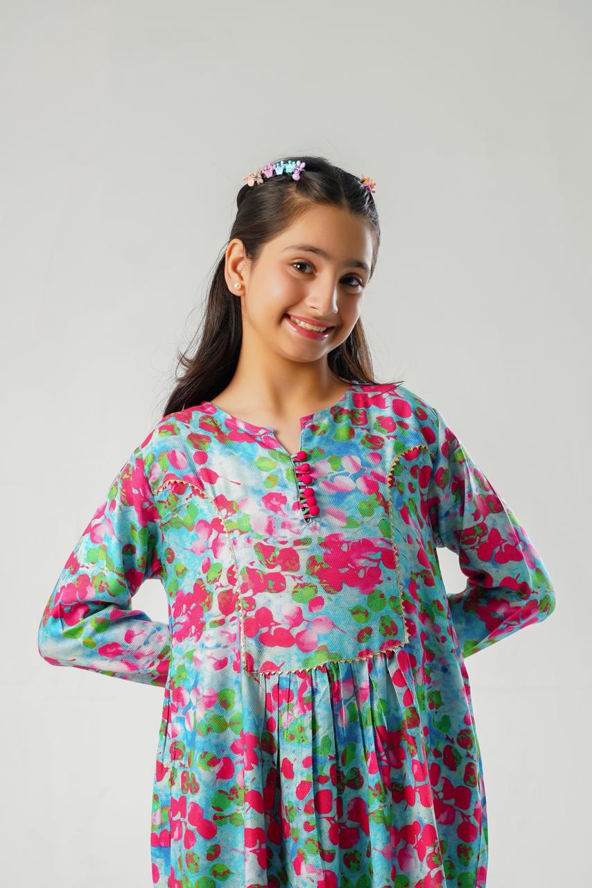 Multi Floral Printed Frock