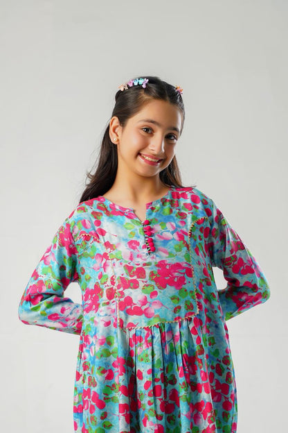 Multi Floral Printed Frock