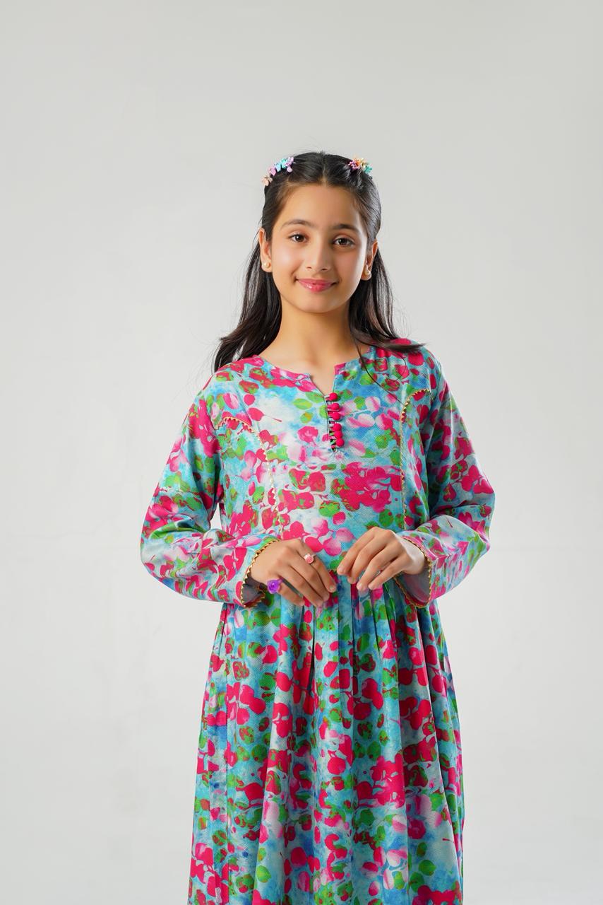 Multi Floral Printed Frock