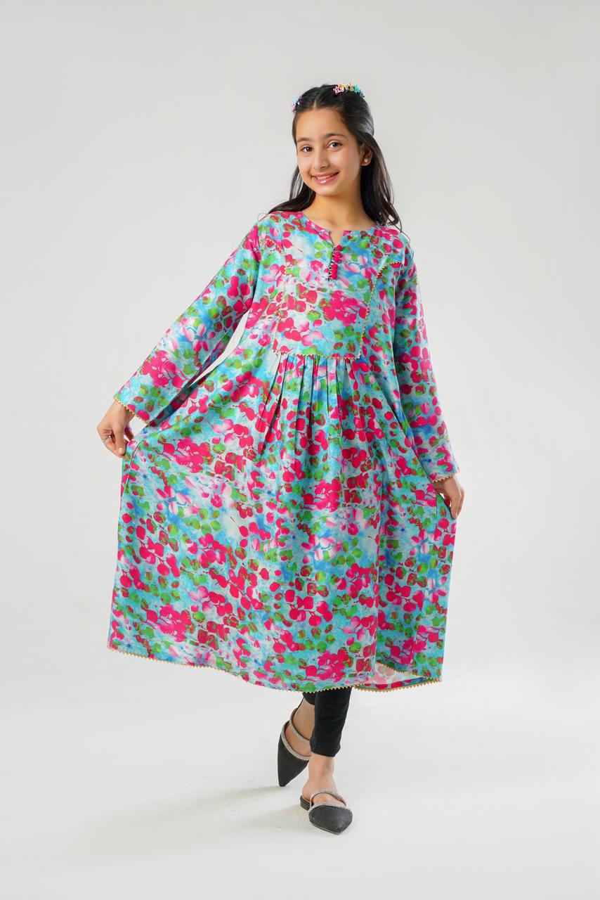 Multi Floral Printed Frock