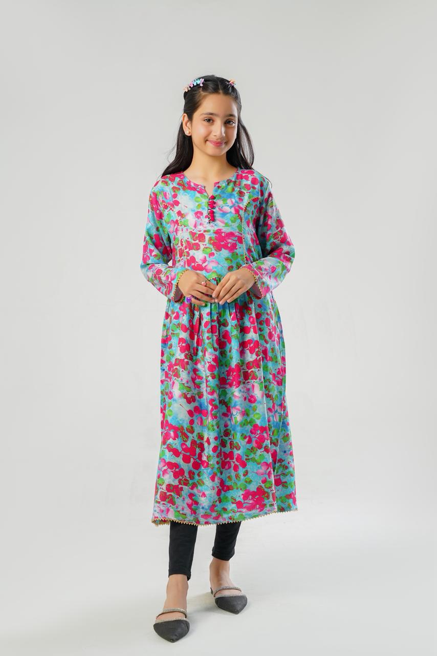 Multi Floral Printed Frock