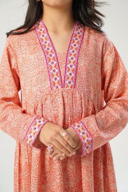 Peachy Pink Long Frock