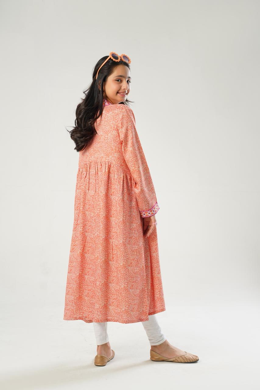 Peachy Pink Long Frock