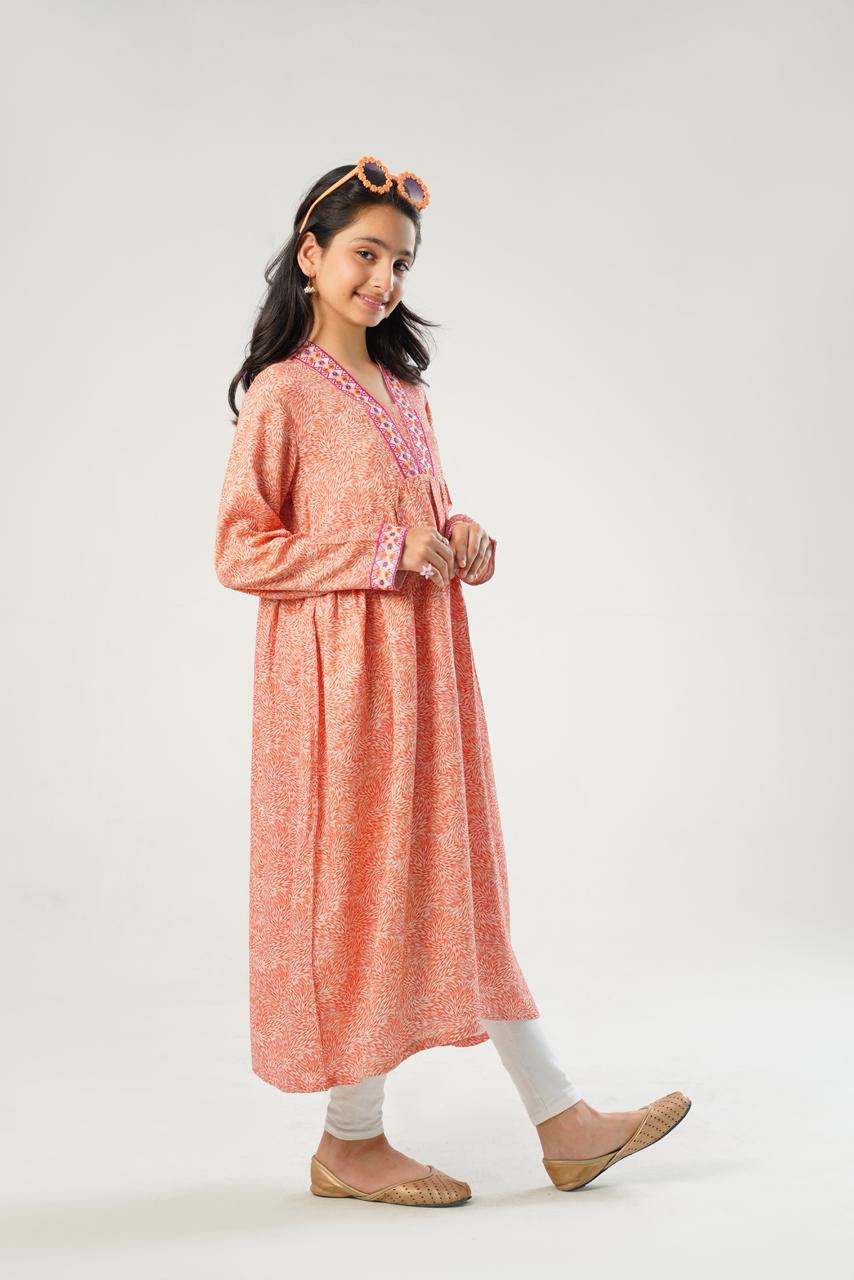 Peachy Pink Long Frock