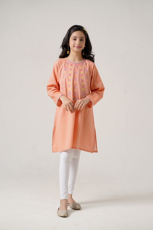 Lily Peach Embroidered Top