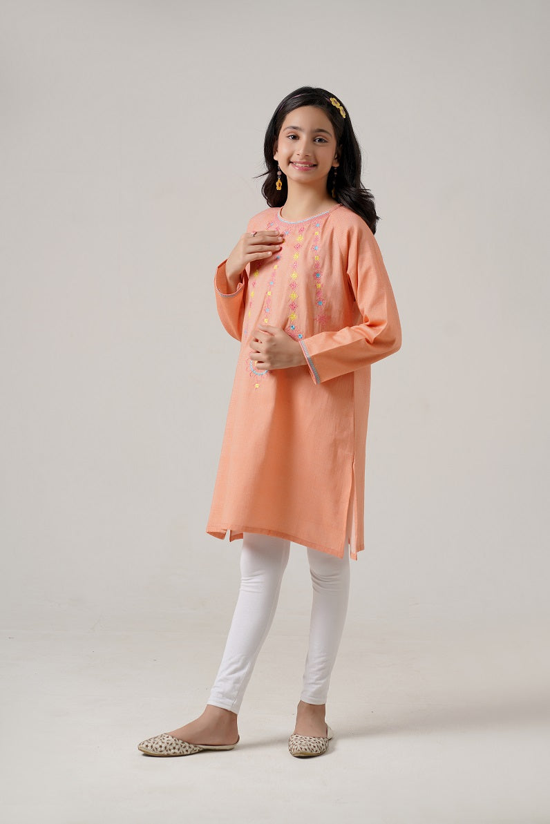 Lily Peach Embroidered Top