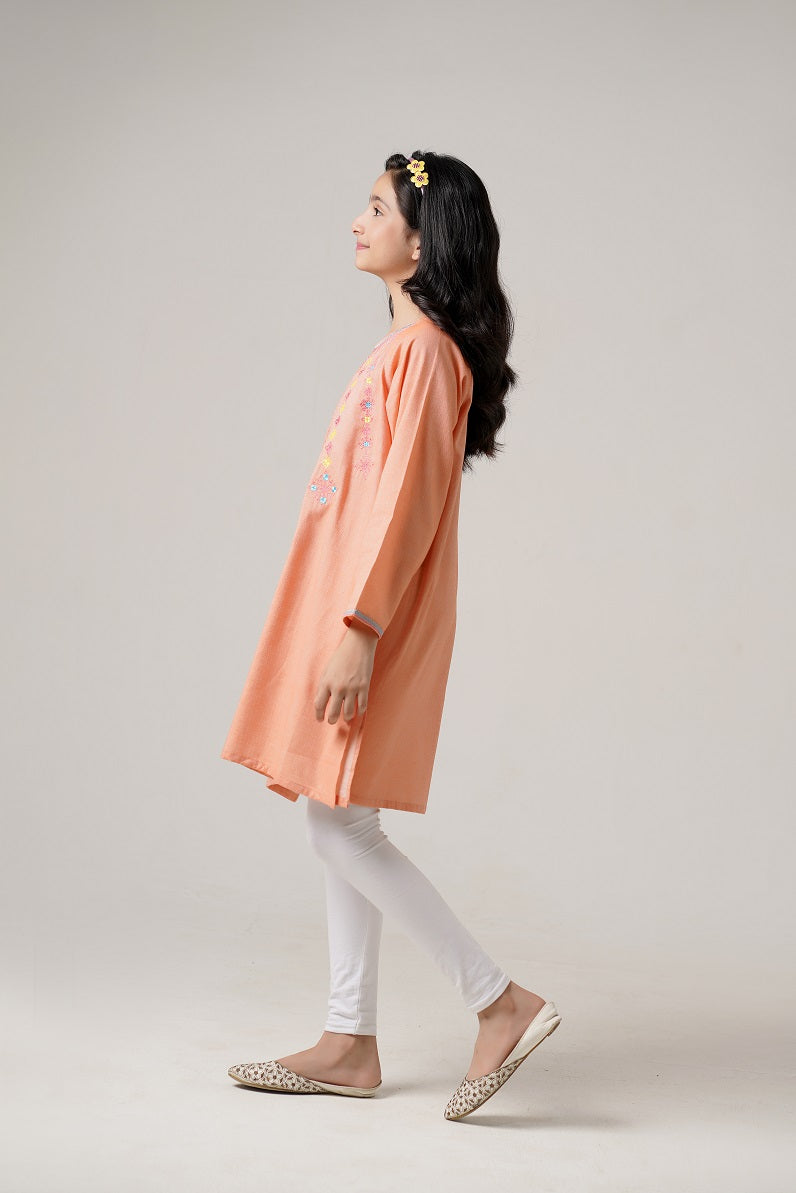 Lily Peach Embroidered Top