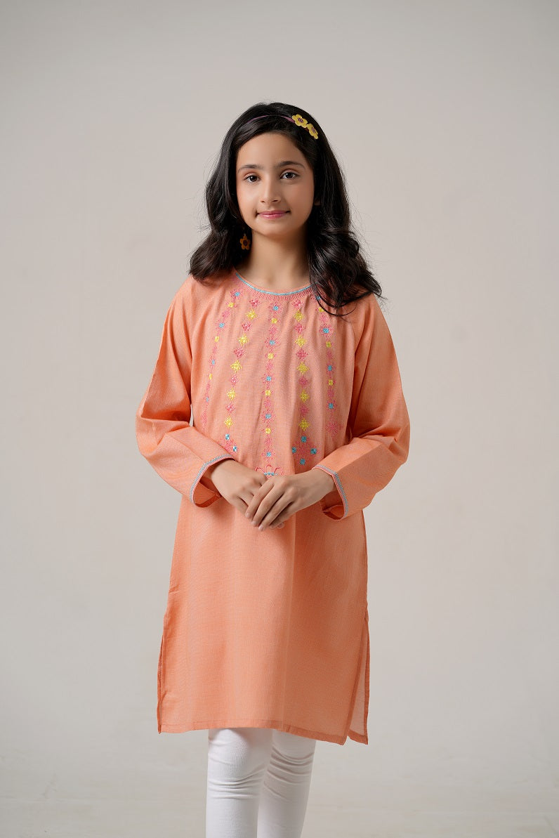 Lily Peach Embroidered Top