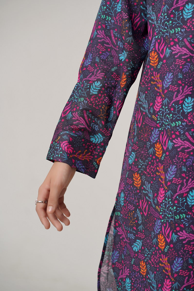 Purple Printed Leaf Co-Ord Set