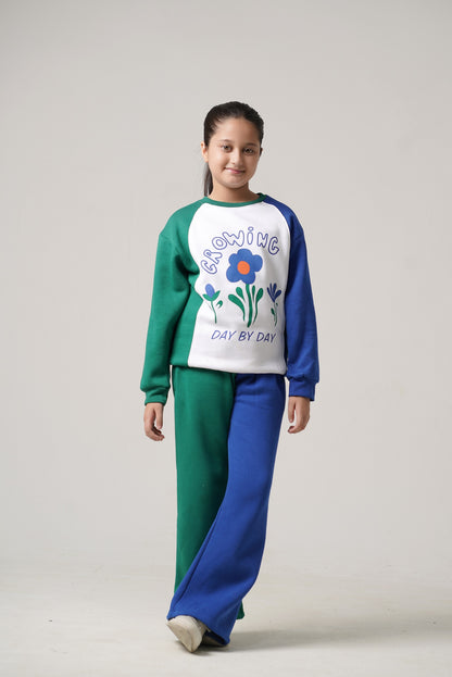Growing Dual Color Fleece Tracksuit