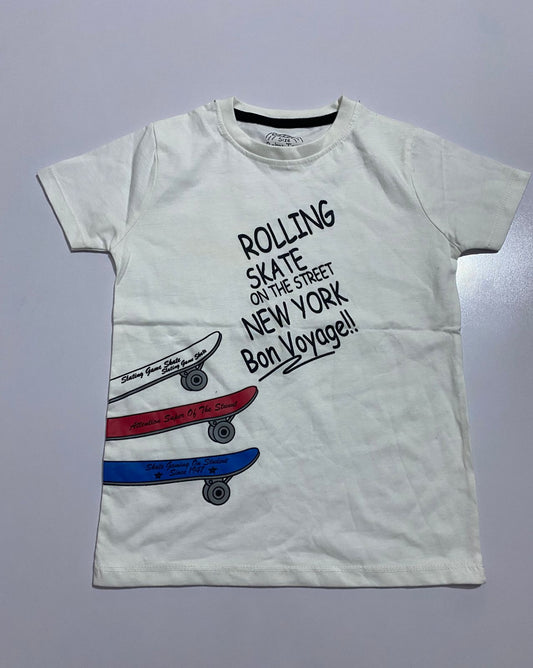 White Rolling Skate Shirt