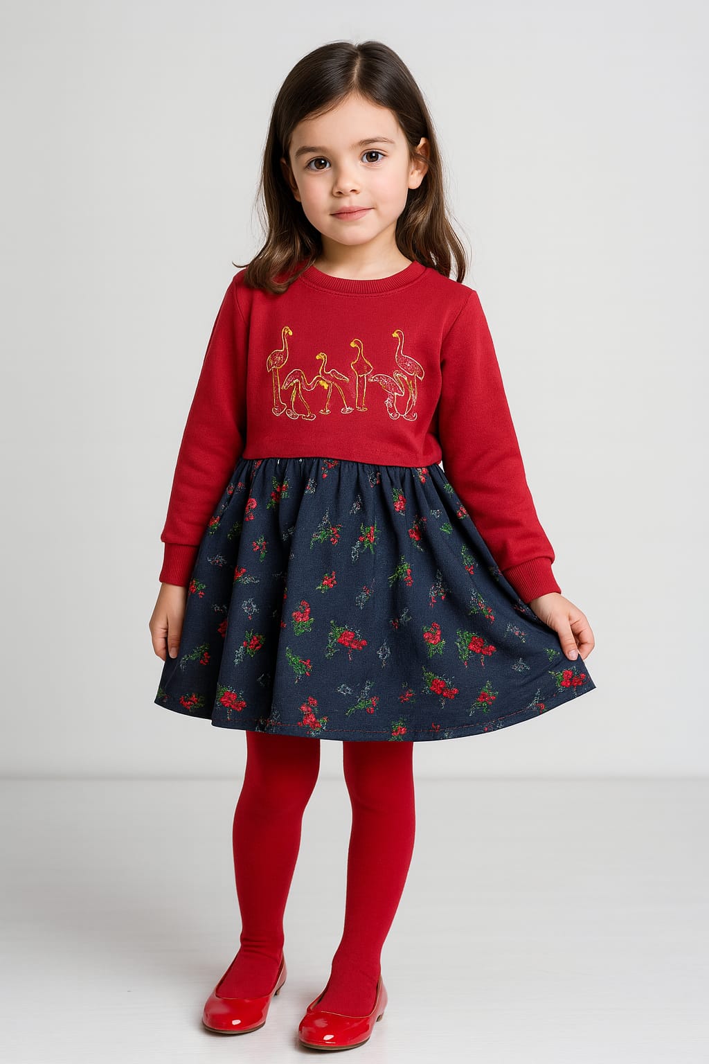 Silver Sawan Fleece Frock