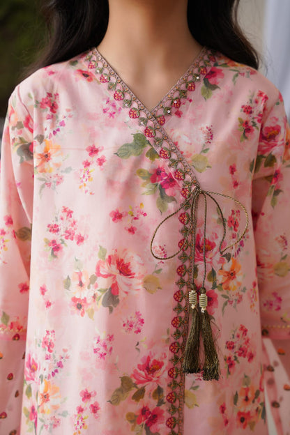 Pink Gulnar Angrakha 3pc