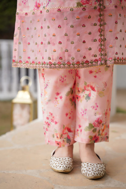 Pink Gulnar Angrakha 3pc