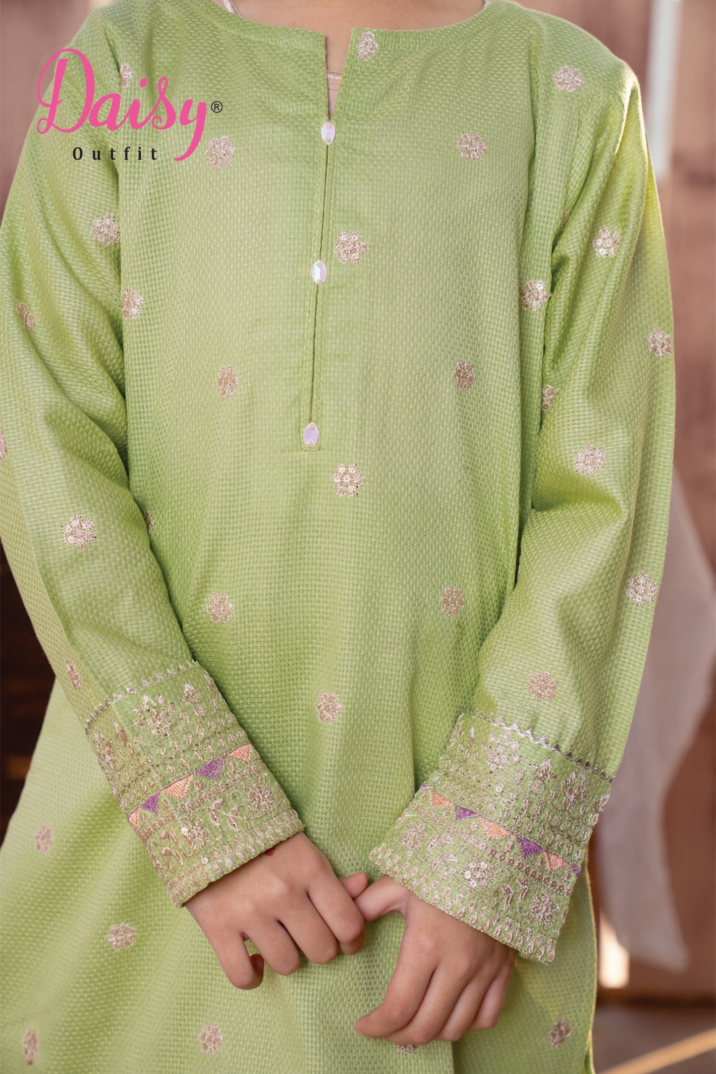 Daisy Pistachio green Sequence Dress