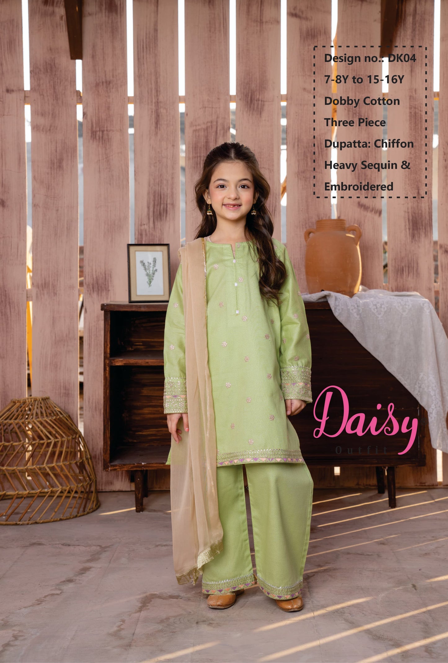 Daisy Pistachio green Sequence Dress