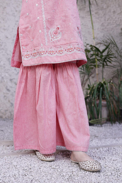 Rose Pink 3pc Embroidered