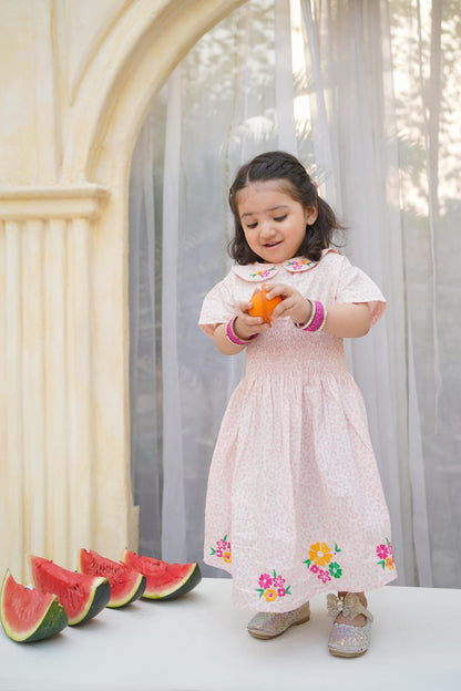 Pink Embroidered Frock
