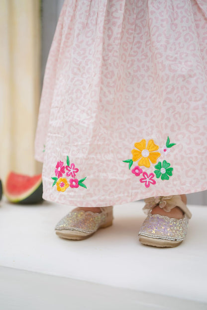 Pink Embroidered Frock