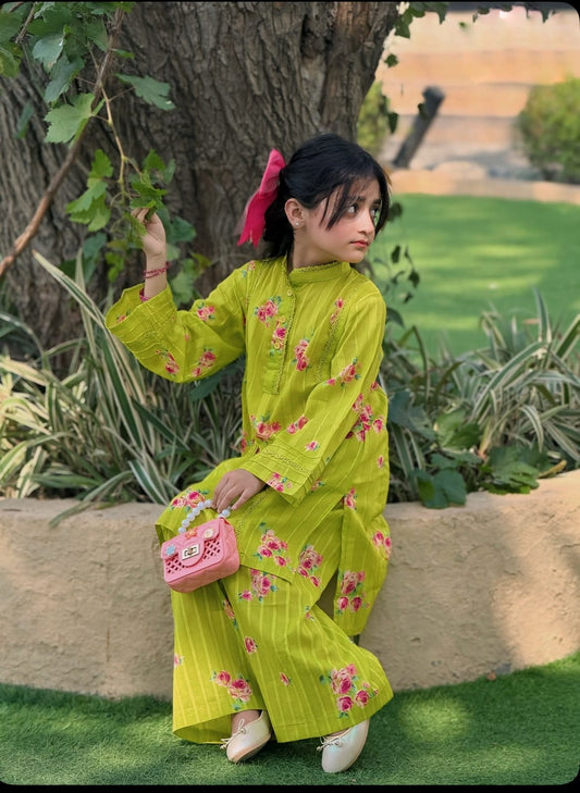 Floral Printed Traditional Two Piece Co-ord Set