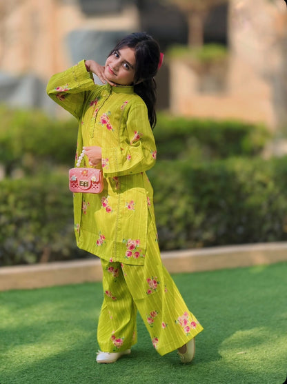 Floral Printed Traditional Two Piece Co-ord Set