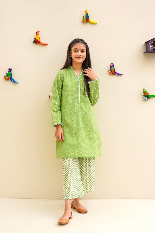 green suit bubble cotton