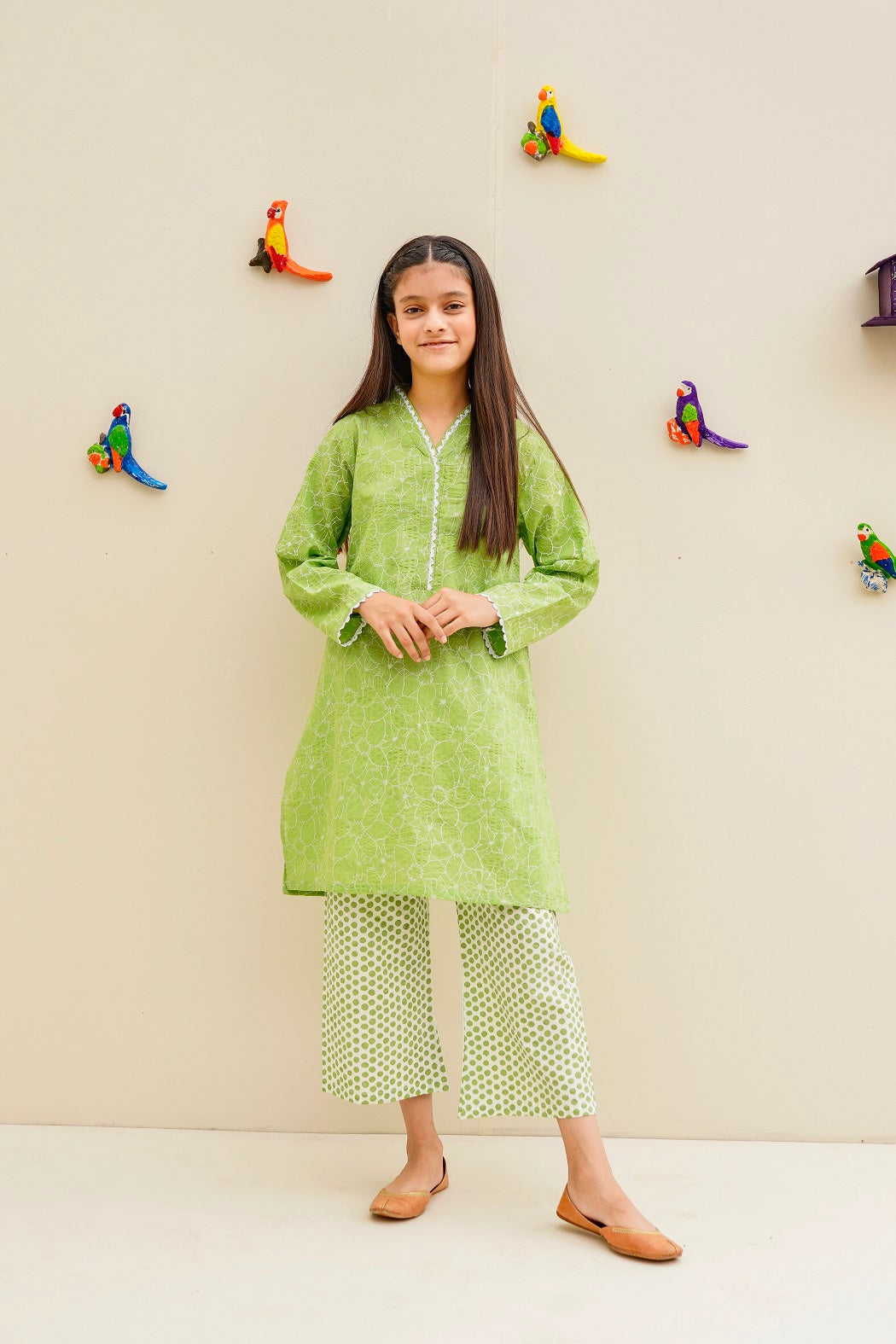 green 2pc lily suit